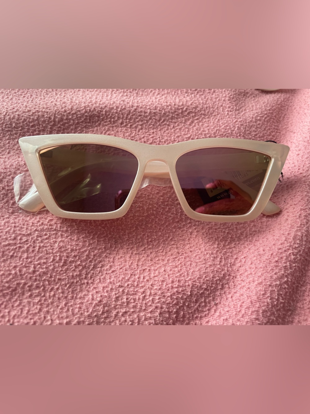 Women's Pink Rectangular Sunglasses - Unbranded